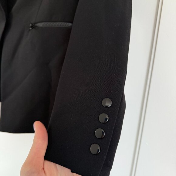 NWT Veronica Beard Iconic Scuba Dickey Jacket Black Peak Lapels Tailored Fit - Picture 5 of 9